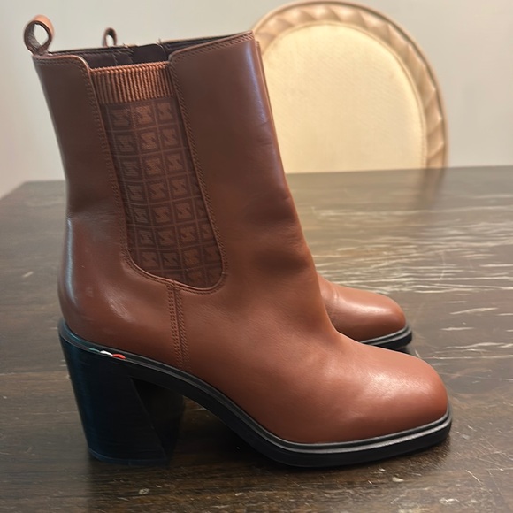 NEW $180 Franco Sarto Paula brown leather heel ankle boot women size 8.5 - Picture 5 of 8